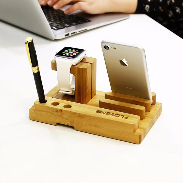 Retro Style Bamboo Gadget Stand